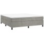 vidaXL Cama box spring con colchón terciopelo gris claro 180x200 cm vidaXL Cama box spring con colchón terciopelo gris claro 180x200 cm