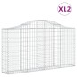 vidaXL Cestas de gaviones 12 uds forma arco hierro 200x30x100/120 cm vidaXL Cestas de gaviones 12 uds forma arco hierro 200x30x100/120 cm