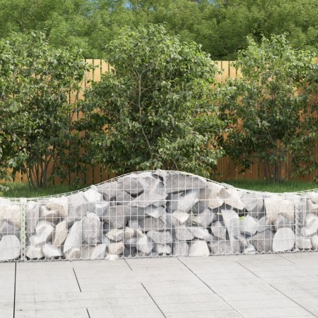 vidaXL Cestas de gaviones 6 uds forma de arco hierro 200x30x40/60 cm