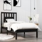 vidaXL Estructura de cama individual madera maciza negro 90x190 cm vidaXL Estructura de cama individual madera maciza negro 90x190 cm