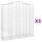 vidaXL Cestas de gaviones 3 uds forma de arco hierro 200x50x200/220 cm vidaXL Cestas de gaviones 3 uds forma de arco hierro 200x50x200/220 cm