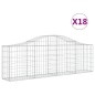 vidaXL Cestas de gaviones 18 uds forma de arco hierro 200x30x60/80 cm