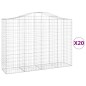 vidaXL Cestas gaviones 20 uds forma de arco hierro 200x50x140/160 cm