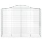 vidaXL Cestas gaviones 20 uds forma de arco hierro 200x50x140/160 cm