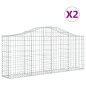 vidaXL Cestas de gaviones 2 uds forma de arco hierro 200x30x80/100 cm vidaXL Cestas de gaviones 2 uds forma de arco hierro 200x30x80/100 cm