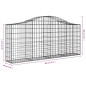 vidaXL Cestas de gaviones 2 uds forma de arco hierro 200x30x80/100 cm vidaXL Cestas de gaviones 2 uds forma de arco hierro 200x30x80/100 cm