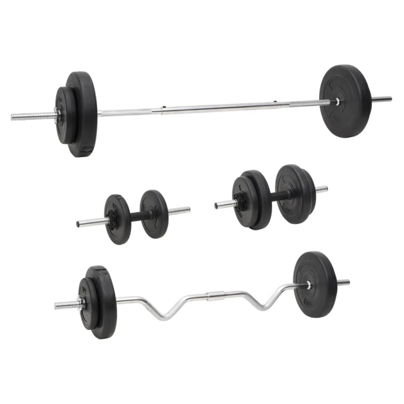 vidaXL Juego de barras y mancuernas con discos 60 kg vidaXL Juego de barras y mancuernas con discos 60 kg