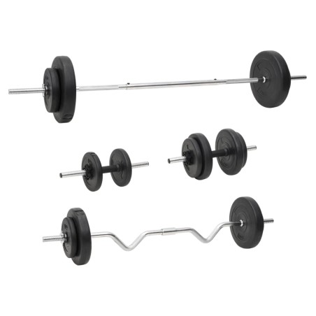 vidaXL Juego de barras y mancuernas con discos 60 kg 