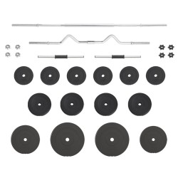 vidaXL Juego de barras y mancuernas con discos 60 kg 