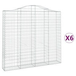 vidaXL Cestas de gaviones 6 uds forma de arco hierro 200x30x180/200 cm
