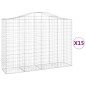 vidaXL Cestas gaviones 15 uds forma de arco hierro 200x50x140/160 cm vidaXL Cestas gaviones 15 uds forma de arco hierro 200x50x140/160 cm