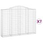 vidaXL Cestas gaviones 7 uds forma de arco hierro 200x30x140/160 cm