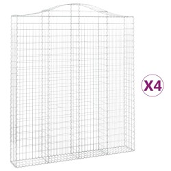 vidaXL Cestas de gaviones 4 uds forma de arco hierro 200x30x220/240 cm