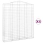 vidaXL Cestas de gaviones 4 uds forma de arco hierro 200x30x220/240 cm vidaXL Cestas de gaviones 4 uds forma de arco hierro 200x30x220/240 cm