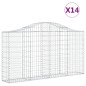 vidaXL Cestas gaviones 14 uds forma de arco hierro 200x30x100/120 cm vidaXL Cestas gaviones 14 uds forma de arco hierro 200x30x100/120 cm