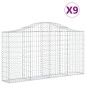 vidaXL Cestas de gaviones 9 uds forma de arco hierro 200x30x100/120 cm vidaXL Cestas de gaviones 9 uds forma de arco hierro 200x30x100/120 cm