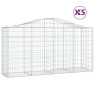 vidaXL Cestas de gaviones 5 uds forma de arco hierro 200x50x100/120cm vidaXL Cestas de gaviones 5 uds forma de arco hierro 200x50x100/120cm