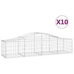 vidaXL Cestas de gaviones 10 uds forma de arco hierro 200x50x40/60 cm
