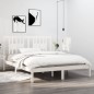 vidaXL Estructura de cama de madera maciza de pino blanco 140x200 cm vidaXL Estructura de cama de madera maciza de pino blanco 140x200 cm