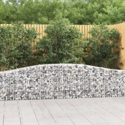 vidaXL Cestas de gaviones 15 uds forma de arco hierro 400x30x60/80 cm