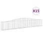 vidaXL Cestas de gaviones 15 uds forma de arco hierro 400x30x60/80 cm vidaXL Cestas de gaviones 15 uds forma de arco hierro 400x30x60/80 cm