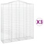 vidaXL Cestas de gaviones 3 uds forma de arco hierro 200x50x220/240 cm vidaXL Cestas de gaviones 3 uds forma de arco hierro 200x50x220/240 cm
