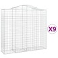 vidaXL Cestas de gaviones 9 uds forma de arco hierro 200x50x180/200 cm vidaXL Cestas de gaviones 9 uds forma de arco hierro 200x50x180/200 cm