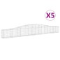 vidaXL Cestas de gaviones 5 uds forma de arco hierro 400x30x40/60 cm vidaXL Cestas de gaviones 5 uds forma de arco hierro 400x30x40/60 cm