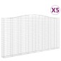 vidaXL Cestas de gaviones 5 uds forma de arco hierro 400x30x200/220 cm vidaXL Cestas de gaviones 5 uds forma de arco hierro 400x30x200/220 cm