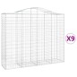 vidaXL Cestas de gaviones 9 uds forma de arco hierro 200x50x160/180 cm vidaXL Cestas de gaviones 9 uds forma de arco hierro 200x50x160/180 cm