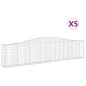 vidaXL Cestas de gaviones 5 uds forma de arco hierro 400x30x80/100 cm vidaXL Cestas de gaviones 5 uds forma de arco hierro 400x30x80/100 cm
