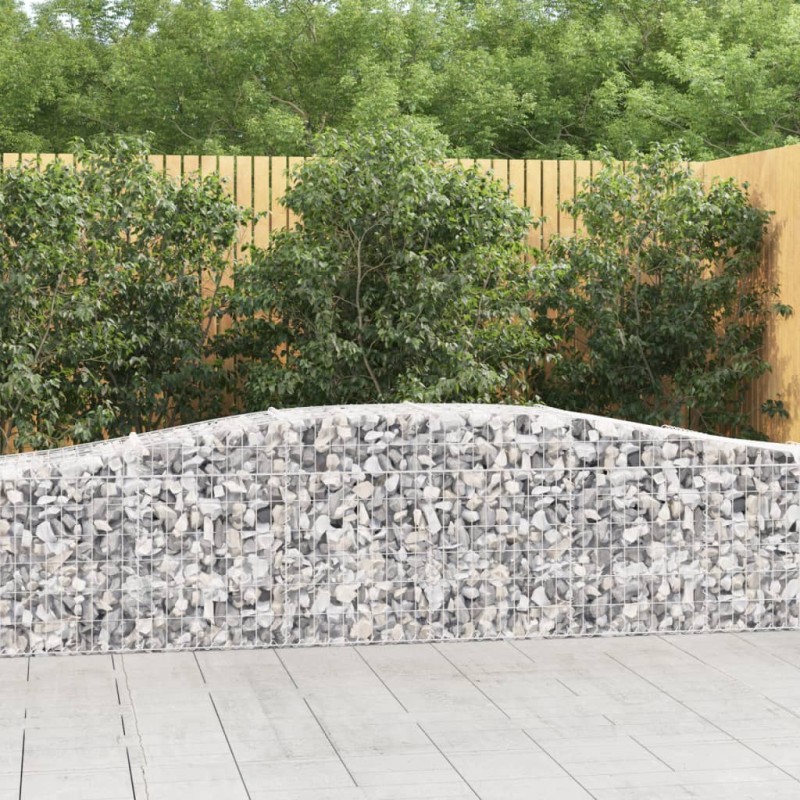 vidaXL Cestas de gaviones 15 uds forma de arco hierro 400x50x60/80 cm vidaXL Cestas de gaviones 15 uds forma de arco hierro 400x50x60/80 cm