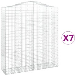 vidaXL Cestas de gaviones 7 uds forma de arco hierro 200x50x220/240 cm