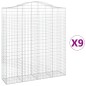 vidaXL Cestas de gaviones 9 uds forma de arco hierro 200x50x220/240 cm vidaXL Cestas de gaviones 9 uds forma de arco hierro 200x50x220/240 cm