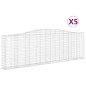 vidaXL Cestas de gaviones 5 uds forma de arco hierro 400x30x120/140 cm vidaXL Cestas de gaviones 5 uds forma de arco hierro 400x30x120/140 cm