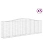 vidaXL Cestas de gaviones 5 uds forma de arco hierro 400x50x120/140 cm vidaXL Cestas de gaviones 5 uds forma de arco hierro 400x50x120/140 cm