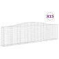 vidaXL Cestas de gaviones 15 uds forma de arco hierro 400x30x100/120cm vidaXL Cestas de gaviones 15 uds forma de arco hierro 400x30x100/120cm