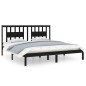 vidaXL Estructura de cama de madera maciza de pino negro 200x200 cm