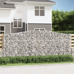 vidaXL Cestas de gaviones 5 uds forma de arco hierro 400x50x160/180 cm