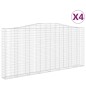 vidaXL Cestas de gaviones 4 uds forma de arco hierro 400x30x180/200 cm vidaXL Cestas de gaviones 4 uds forma de arco hierro 400x30x180/200 cm