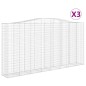 vidaXL Cestas de gaviones 3 uds forma de arco hierro 400x50x200/220 cm vidaXL Cestas de gaviones 3 uds forma de arco hierro 400x50x200/220 cm
