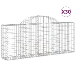 vidaXL Cestas de gaviones 30 uds forma de arco hierro 200x30x80/100 cm