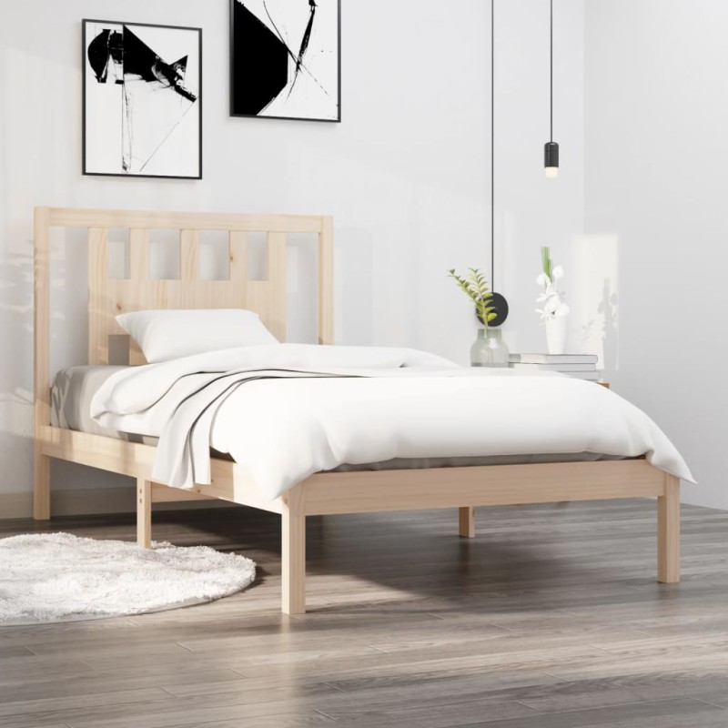 vidaXL Estructura de cama madera maciza de pino 100x200 cm