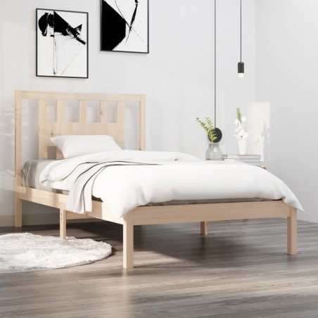 vidaXL Estructura de cama madera maciza de pino 100x200 cm