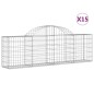 vidaXL Cestas de gaviones 15 uds forma de arco hierro 200x30x60/80 cm vidaXL Cestas de gaviones 15 uds forma de arco hierro 200x30x60/80 cm