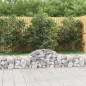 vidaXL Cestas de gaviones 3 uds forma de arco hierro 200x30x40/60 cm