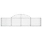 vidaXL Cestas de gaviones 3 uds forma de arco hierro 200x30x40/60 cm