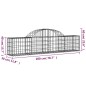 vidaXL Cestas de gaviones 3 uds forma de arco hierro 200x30x40/60 cm