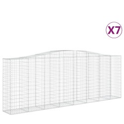 vidaXL Cestas gaviones 7 uds forma de arco hierro 400x50x140/160 cm