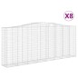 vidaXL Cestas de gaviones 8 uds forma de arco hierro 400x50x160/180 cm